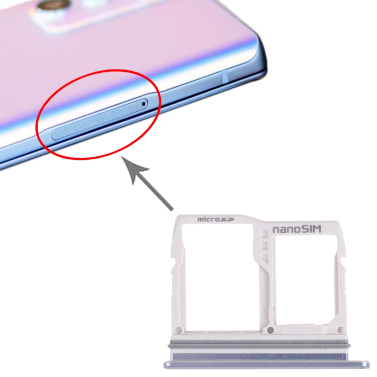 Nano SIM Card Tray + Nano SIM Card Tray / Micro SD Card Tray for LG Wing 5G LMF100N, LM-F100N, LM-F100V, LM-F100 (Blue) - For LG by PMC TechLife | Online Shopping South Africa | PMC TechLife | Buy Now Pay Later Mobicred