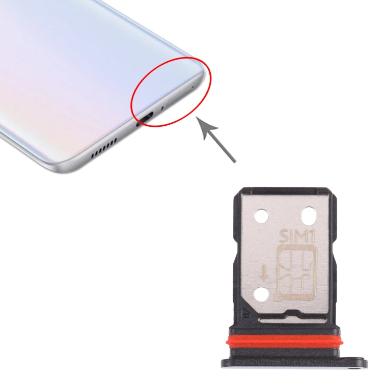 For vivo iQOO Z5 SIM Card Tray + SIM Card Tray (Black) - Card Socket by PMc TechLife | Online Shopping South Africa | PMc TechLife | Buy Now Pay Later Mobicred