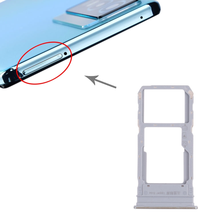 For vivo Y76s V2156A SIM Card Tray + SIM Card Tray / Micro SD Card Tray (Silver) - Card Socket by PMc TechLife | Online Shopping South Africa | PMc TechLife | Buy Now Pay Later Mobicred