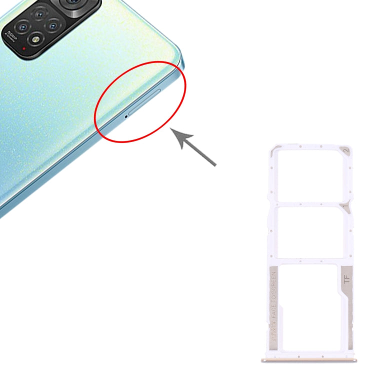 SIM Card Tray + SIM Card Tray + Micro SD card tray for Xiaomi Redmi Note 11 4G / Redmi Note 11S 4G(White) - Card Tray by PMc TechLife | Online Shopping South Africa | PMc TechLife | Buy Now Pay Later Mobicred