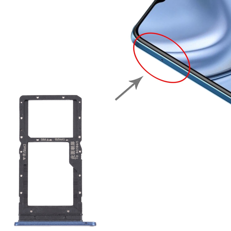 SIM Card Tray + SIM Card Tray / Micro SD Card Tray for Honor Play 20 (Blue) - Card Socket by PMc TechLife | Online Shopping South Africa | PMc TechLife | Buy Now Pay Later Mobicred