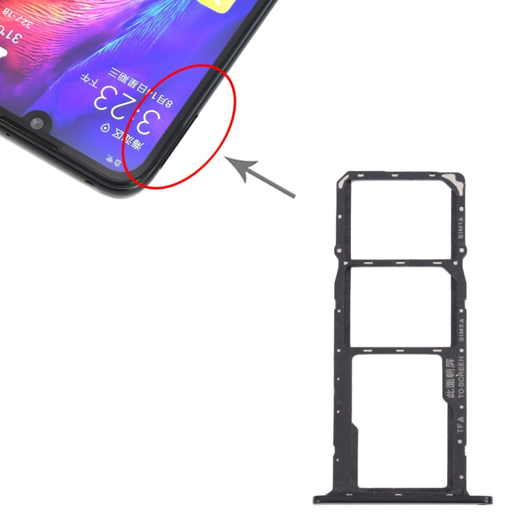 SIM Card Tray + SIM Card Tray + Micro SD Card Tray for Honor Play 8(Black) - Card Socket by PMc TechLife | Online Shopping South Africa | PMc TechLife | Buy Now Pay Later Mobicred