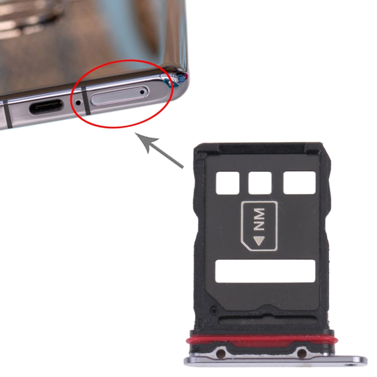 SIM Card Tray + NM Card Tray for Huawei P50 Pro+ (Black) - Card Socket by PMc TechLife | Online Shopping South Africa | PMc TechLife | Buy Now Pay Later Mobicred