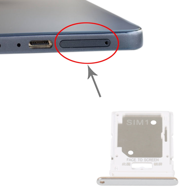 SIM Card Tray + Micro SD Card Tray For Xiaomi Redmi Note 11 Pro 4G/Redmi Note 11 Pro 5G/Redmi Note 11E Pro/Redmi Note 11 Pro+ 5G India/Poco X4 Pro 5G (White) - Card Tray by PMc TechLife | Online Shopping South Africa | PMc TechLife | Buy Now Pay Later Mobicred