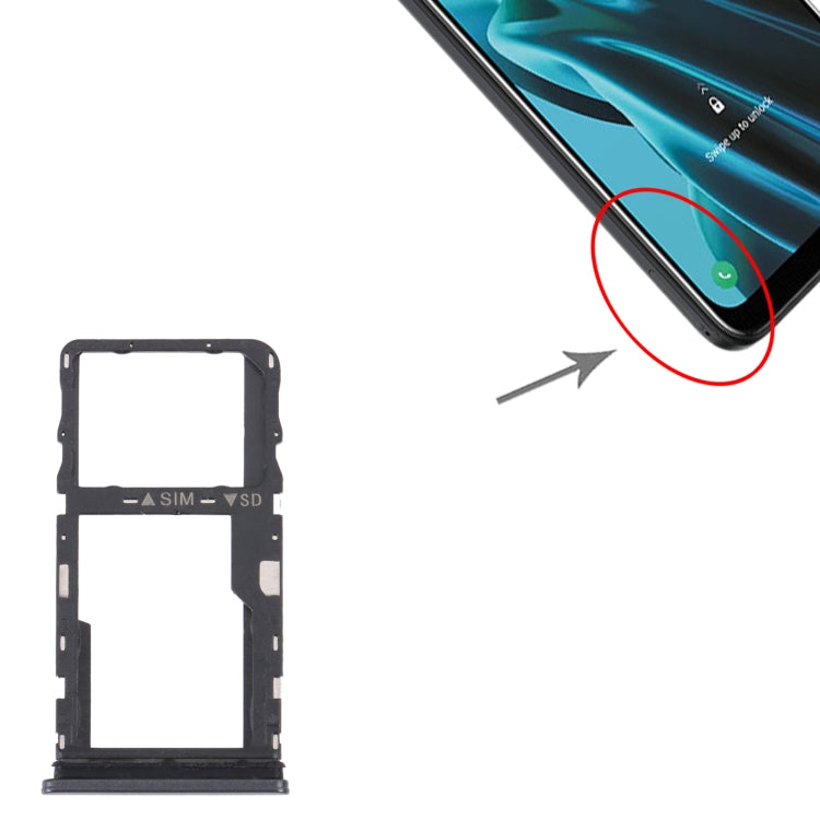 For TCL 30 XE 5G T767W Original SIM Card Tray + Micro SD Card Tray(Black) - For TCL by PMC TechLife | Online Shopping South Africa | PMC TechLife | Buy Now Pay Later Mobicred