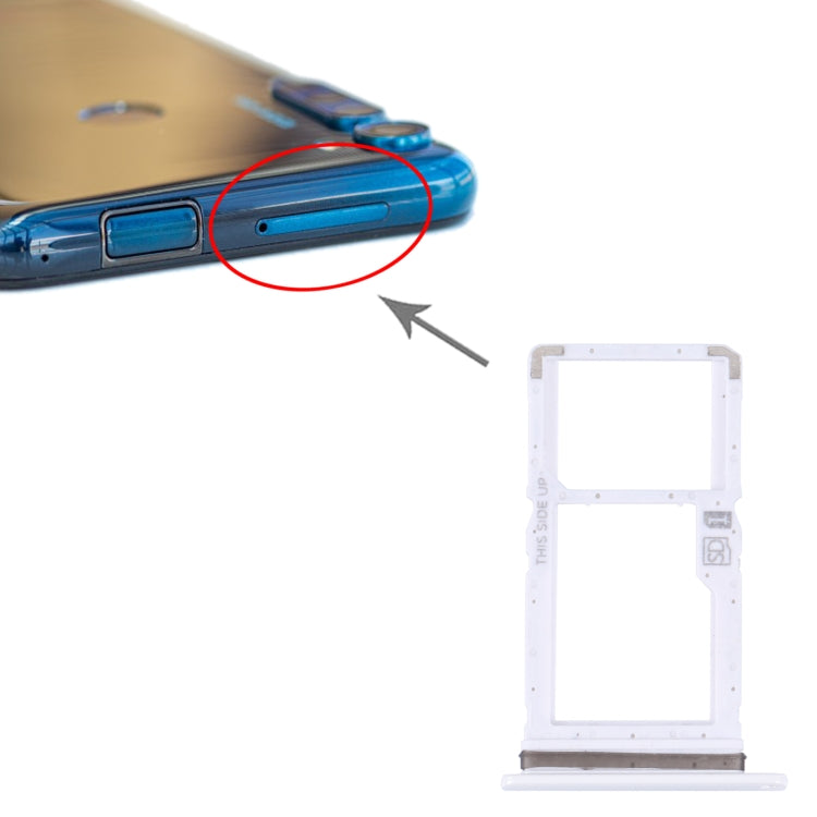 For Motorola Moto One Fusion Plus Original SIM Card Tray + Micro SD Card Tray (White) - Card Socket by PMC TechLife | Online Shopping South Africa | PMC TechLife