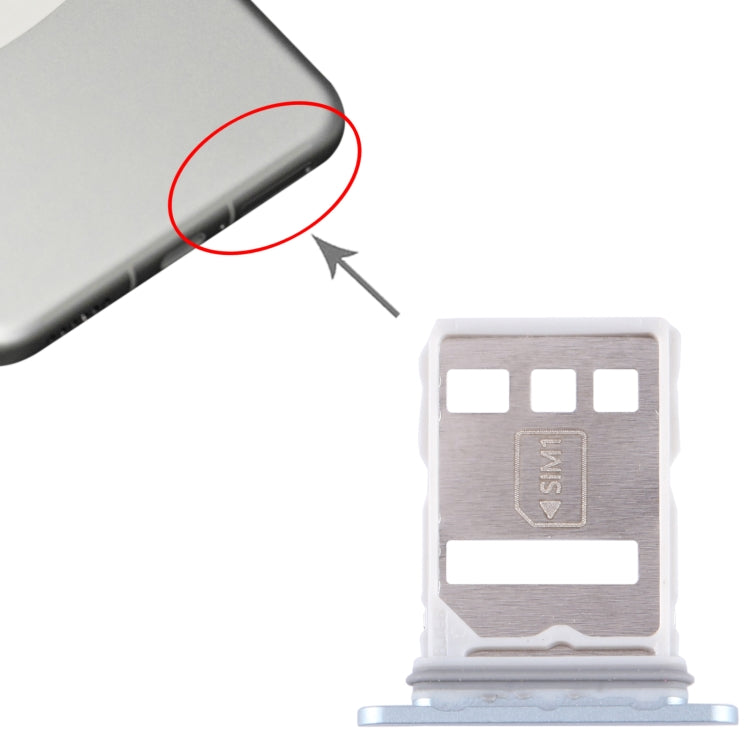For Huawei Mate 60 Pro SIM + NM Card Tray (Silver) - Card Socket by PMc TechLife | Online Shopping South Africa | PMc TechLife | Buy Now Pay Later Mobicred