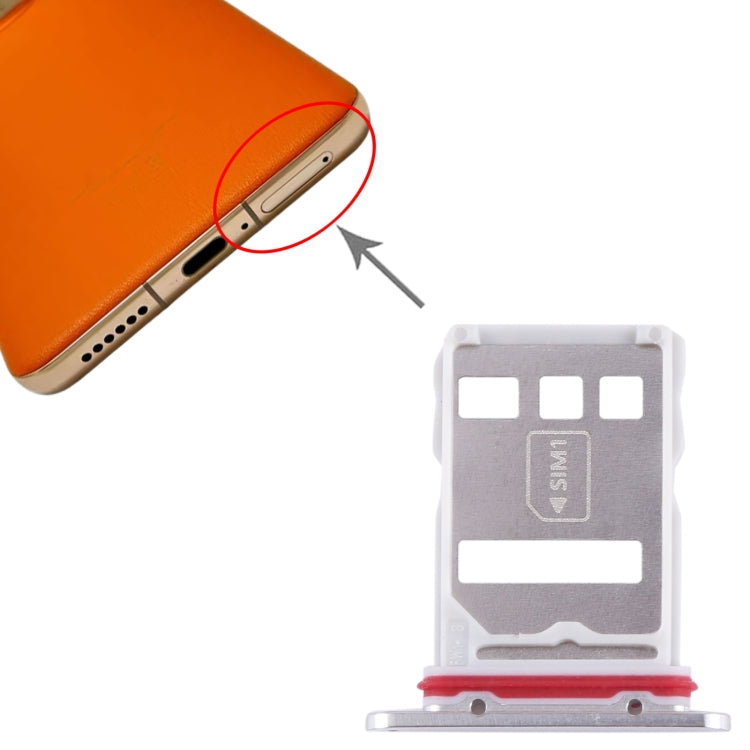 For Huawei Mate 50E SIM + NM Card Tray (Silver) - Card Socket by PMc TechLife | Online Shopping South Africa | PMc TechLife | Buy Now Pay Later Mobicred