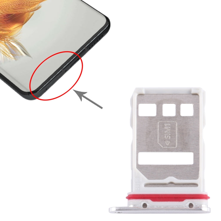 For Huawei Mate 50 Pro SIM Card Tray (Silver) - Card Socket by PMc TechLife | Online Shopping South Africa | PMc TechLife | Buy Now Pay Later Mobicred