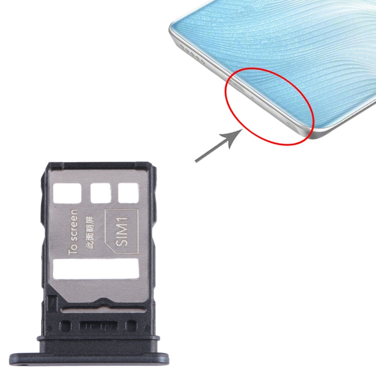 For Honor 80 Pro Flat SIM + SIM Card Tray (Black) - Card Socket by PMc TechLife | Online Shopping South Africa | PMc TechLife | Buy Now Pay Later Mobicred