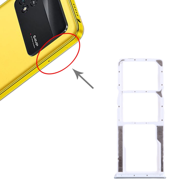 For Xiaomi Poco M4 Pro SIM Card Tray + SIM Card Tray + Micro SD Card Tray (Baby Blue) - Card Tray by PMC TechLife | Online Shopping South Africa | PMC TechLife