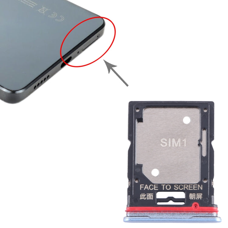 For Xiaomi Poco X4 GT SIM Card Tray + SIM Card Tray / Micro SD Card Tray (Blue) - Card Tray by PMC TechLife | Online Shopping South Africa | PMC TechLife