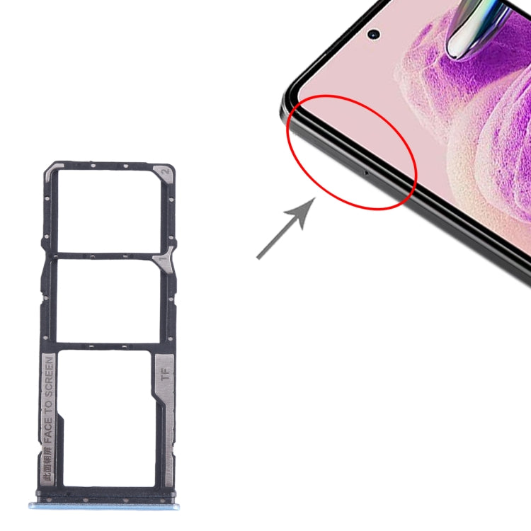 For Xiaomi Redmi Note 12s SIM Card Tray + SIM Card Tray + Micro SD Card Tray (Blue) - Card Tray by PMC TechLife | Online Shopping South Africa | PMC TechLife