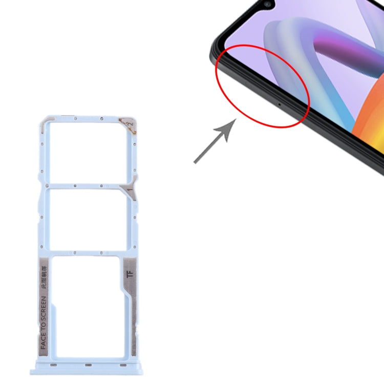 For Xiaomi Poco C51 SIM Card Tray + SIM Card Tray + Micro SD Card Tray (Blue) - Card Tray by PMC TechLife | Online Shopping South Africa | PMC TechLife