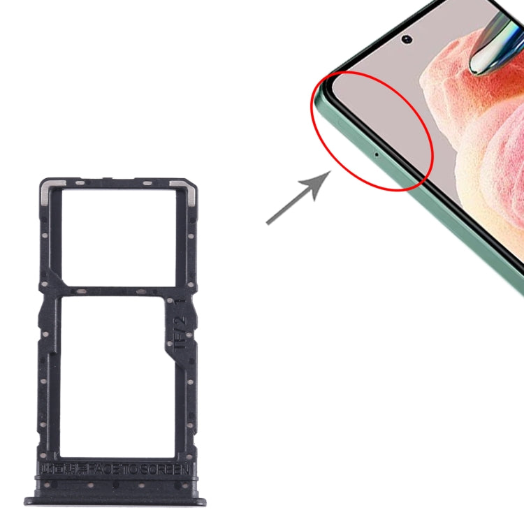 For Xiaomi Redmi 12 5G SIM Card Tray + SIM Card Tray / Micro SD Card Tray (Black) - free shipping - PMC TechLife - Order now!