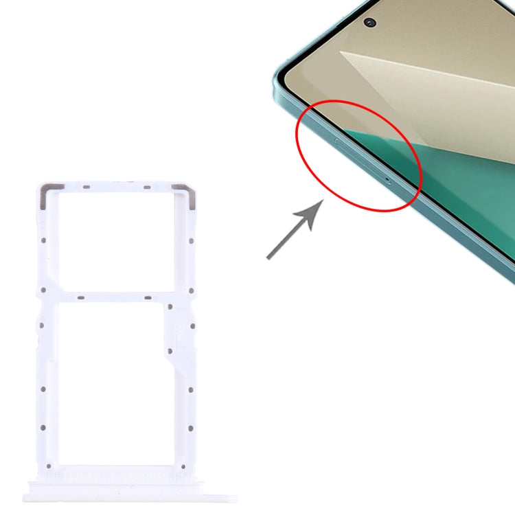 For Xiaomi Note 13 SIM Card Tray + SIM / Micro SD Card Tray (White) - free shipping - PMC TechLife - Order now!