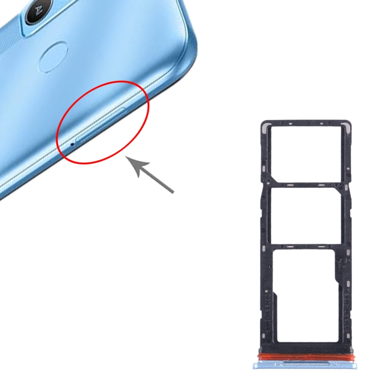 For Tecno Pop 5 LTE SIM Card Tray + SIM Card Tray + Micro SD Card Tray (Baby Blue) - Card Tray by PMC TechLife | Online Shopping South Africa | PMC TechLife