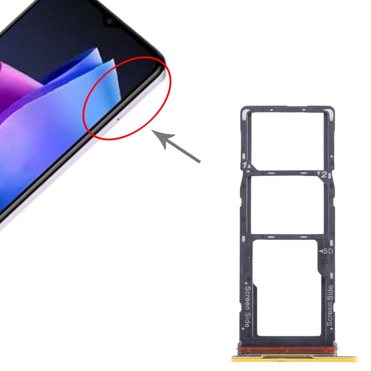 For Tecno Pop 7 BF6 SIM Card Tray + SIM Card Tray + Micro SD Card Tray (Orange) - Card Tray by PMC TechLife | Online Shopping South Africa | PMC TechLife | Buy Now Pay Later Mobicred