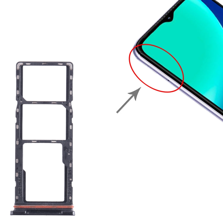 For Infinix Hot 10i X659B SIM Card Tray + SIM Card Tray + Micro SD Card Tray (Black) - Card Tray by PMC TechLife | Online Shopping South Africa | PMC TechLife