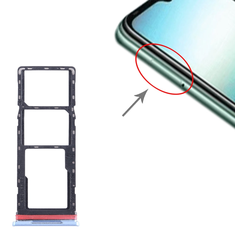 For Infinix Hot 12i X665B SIM Card Tray + SIM Card Tray + Micro SD Card Tray (Blue) - Card Tray by PMC TechLife | Online Shopping South Africa | PMC TechLife