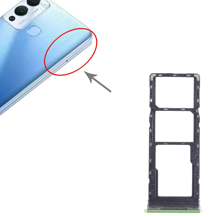 For Infinix Hot 12 Play SIM Card Tray + SIM Card Tray + Micro SD Card Tray (Green) - Card Tray by PMC TechLife | Online Shopping South Africa | PMC TechLife