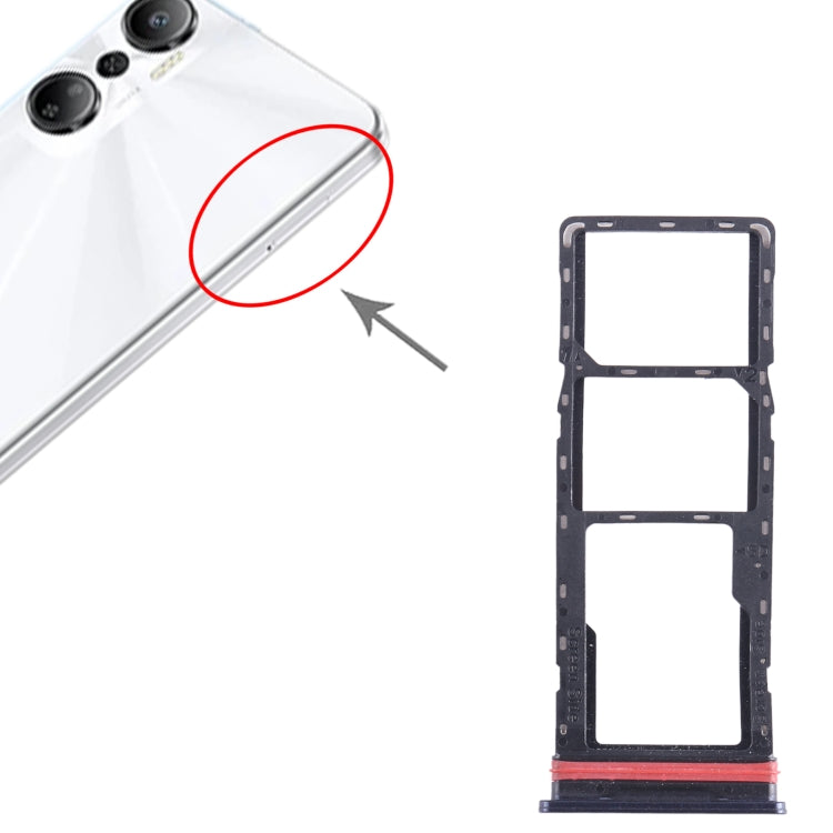 For Infinix Hot 20 X6826 SIM Card Tray + SIM Card Tray + Micro SD Card Tray (Black) - free shipping - PMC TechLife - Order now!