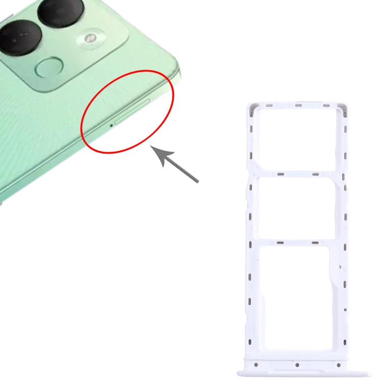 For Infinix Smart 7 HD X6516 SIM Card Tray + SIM Card Tray + Micro SD Card Tray (White) - Card Tray by PMC TechLife | Online Shopping South Africa | PMC TechLife | Buy Now Pay Later Mobicred