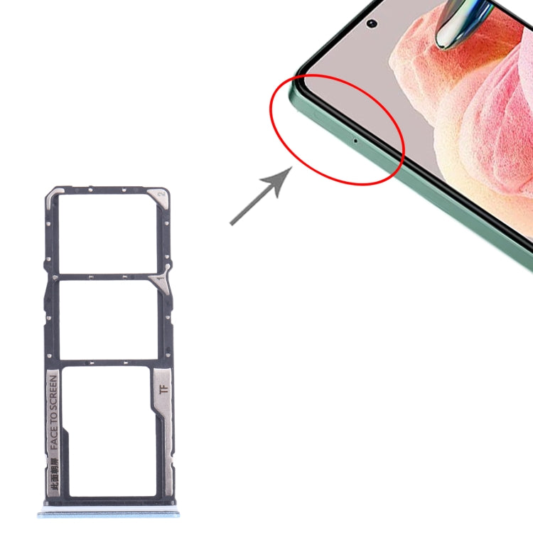 For Xiaomi Redmi Note 12 4G SIM Card Tray + SIM Card Tray + Micro SD Card Tray (Blue) - Card Tray by PMC TechLife | Online Shopping South Africa | PMC TechLife