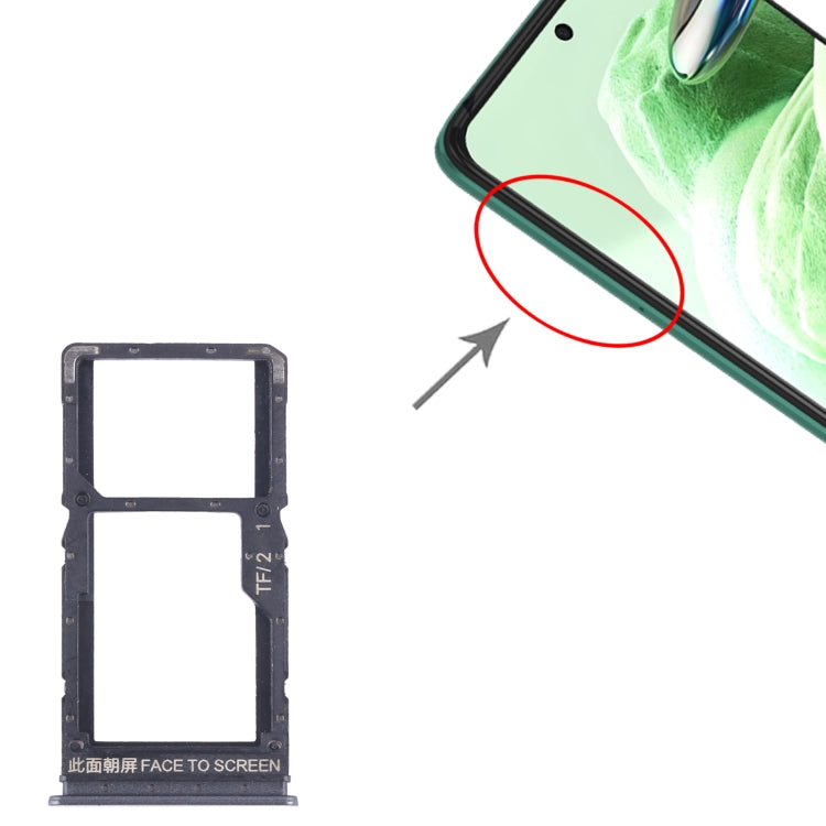 For Xiaomi Redmi Note 12 5G SIM Card Tray + SIM / Micro SD Card Tray (Black) - Card Tray by PMC TechLife | Online Shopping South Africa | PMC TechLife