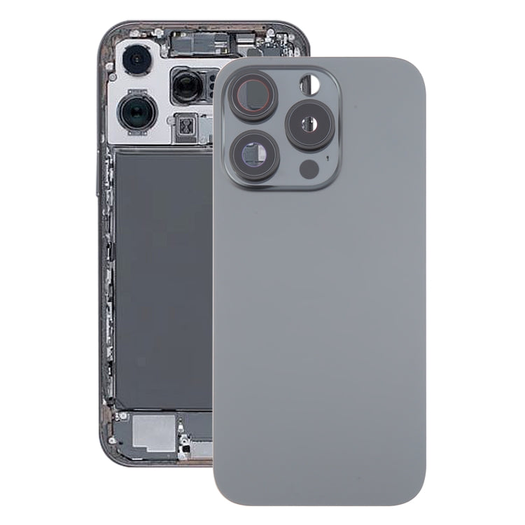 For iPhone 16 Pro Original Glass Battery Back Cover with Camera Lens Cover(Black)