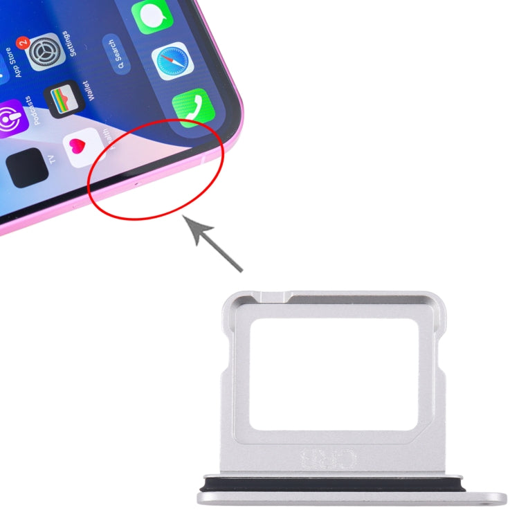 For iPhone 16 SIM Card Tray (Silver) - by PMC Jewellery | Online Shopping South Africa | PMC Jewellery | Buy Now Pay Later Mobicred