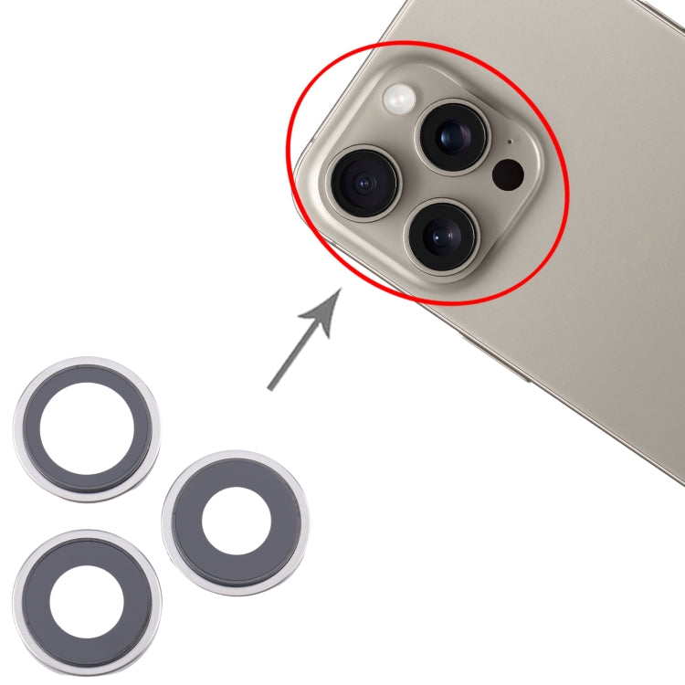 For iPhone 16 Pro Max 3pcs/Set Camera Lens Cover (Silver) - by PMC Jewellery | Online Shopping South Africa | PMC Jewellery | Buy Now Pay Later Mobicred