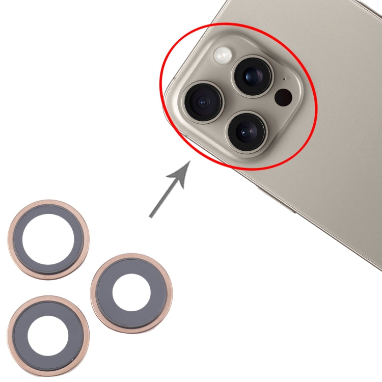 For iPhone 16 Pro 3pcs/Set Camera Lens Cover (Gold) - by PMC Jewellery | Online Shopping South Africa | PMC Jewellery | Buy Now Pay Later Mobicred