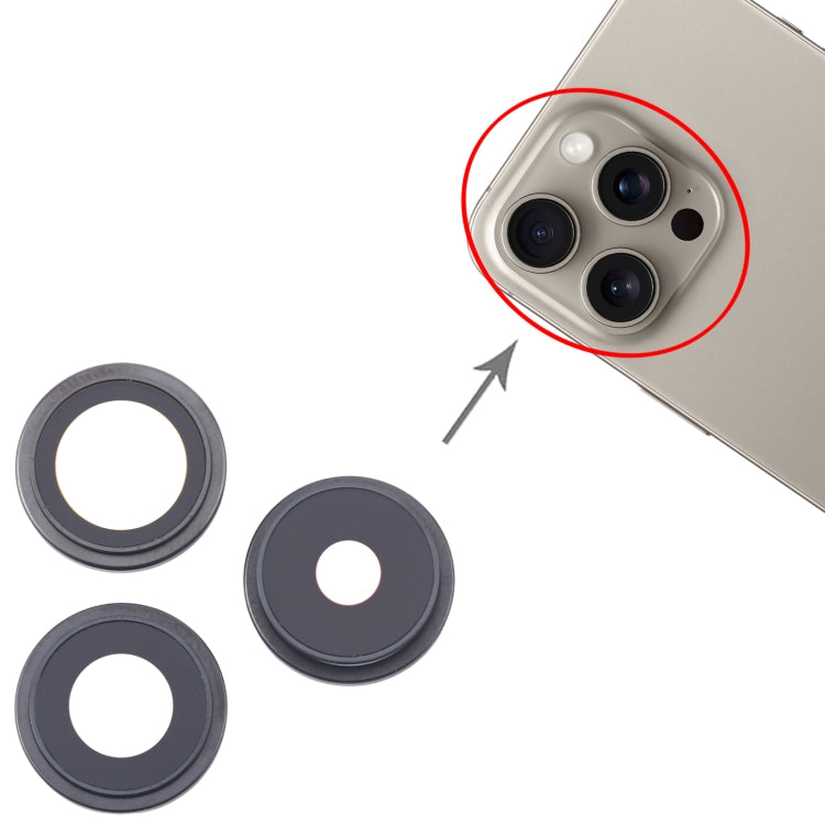 For iPhone 16 Pro 3pcs/Set Original Camera Lens Cover (Black) - by PMC Jewellery | Online Shopping South Africa | PMC Jewellery | Buy Now Pay Later Mobicred