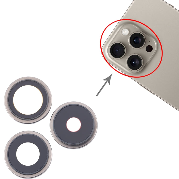 For iPhone 16 Pro 3pcs/Set Original Camera Lens Cover (Silver) - by PMC Jewellery | Online Shopping South Africa | PMC Jewellery | Buy Now Pay Later Mobicred