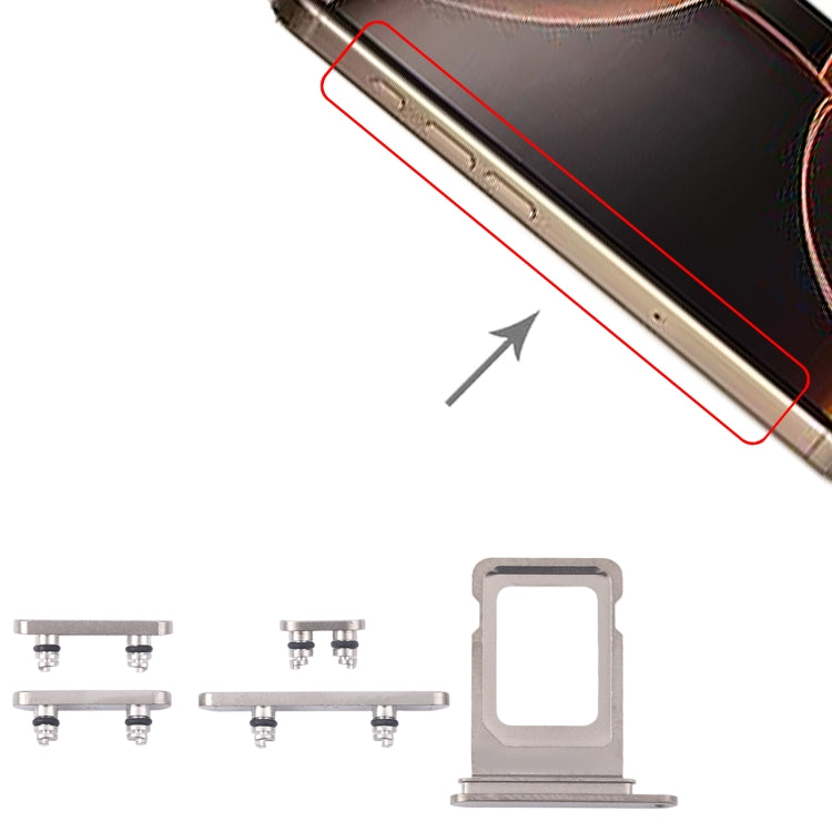 For iPhone 16 Pro Max Original SIM Card Tray + SIM Card Tray + Side Keys (Silver) - by PMC Jewellery | Online Shopping South Africa | PMC Jewellery | Buy Now Pay Later Mobicred
