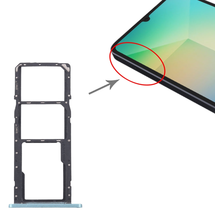 For Samsung Galaxy A06 SM-A065F Original SIM Card Tray + SIM Card Tray + Micro SD Card Tray (Green)
