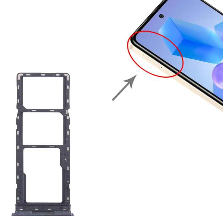 For Infinix Smart 8 Pro X6525 5pcs SIM Card Tray + SIM Card Tray + Micro SD Card Tray (Black) - Card Tray by PMc TechLife | Online Shopping South Africa | PMc TechLife | Buy Now Pay Later Mobicred