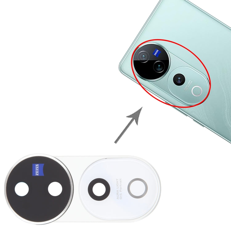 For vivo V40 Pro Original Rear Camera Lens Cover (White) - Camera Parts by PMc TechLife | Online Shopping South Africa | PMc TechLife | Buy Now Pay Later Mobicred