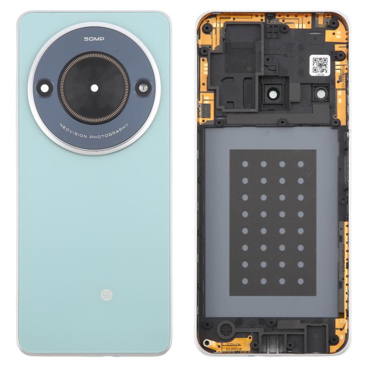 For ZTE Blade A75 5G Z2357N / Blade V60 Smart Glass Battery Back Cover with Middle Frame / Camera Lens Cover(Green)