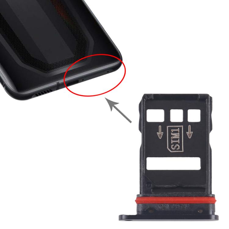 For ZTE nubia RedMagic 7 NX679J SIM Card Tray + SIM Card Tray (Black) - For ZTE by PMc TechLife | Online Shopping South Africa | PMc TechLife | Buy Now Pay Later Mobicred