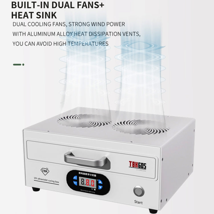 TBK 605 100W Mini UV Curing Lamp Box 48 LEDs Curved Surface Screen UV Curing Box, EU Plug