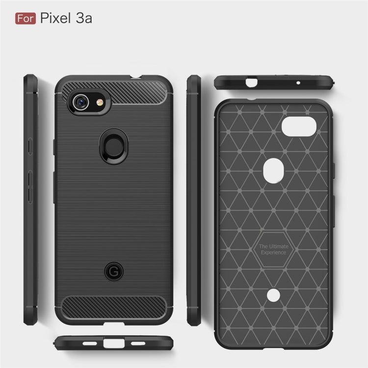 Brushed Texture Carbon Fiber TPU Case for Google Pixel 3a(Navy Blue) - Google Cases by PMC TechLife | Online Shopping South Africa | PMC TechLife | Buy Now Pay Later Mobicred