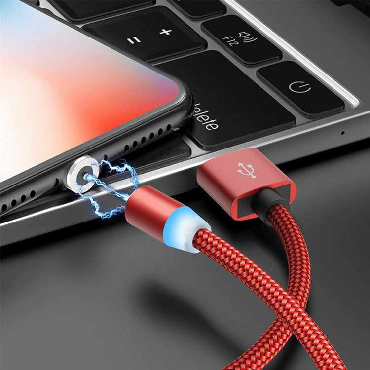 USB to 8 Pin Magnetic Metal Connector Nylon Two-color Braided Magnetic Data Cable, Cable Length: 1m(Red) - free shipping - PMC Jewellery - Order now!