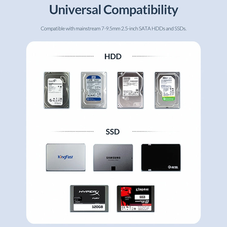 ORICO 2521U3 2.5-Inch Portable Hard Drive Enclosure - HDD Enclosure by ORICO | Online Shopping South Africa | PMC TechLife | Buy Now Pay Later Mobicred