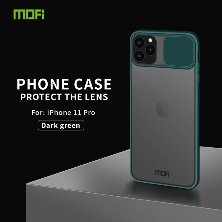 For iPhone 11 Pro MOFI Xing Dun Series Translucent Frosted PC + TPU Privacy Anti-glare Shockproof All-inclusive Protective Case(Green)