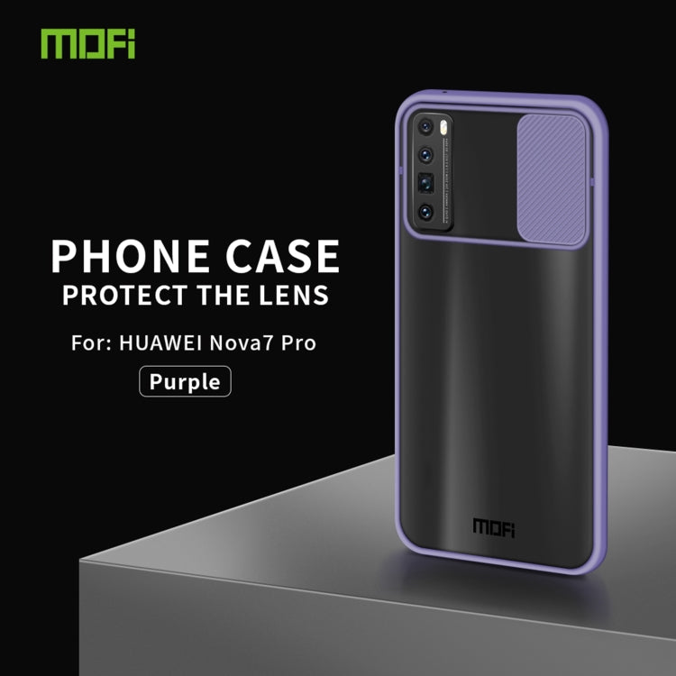 For Huawei nova 7 Pro MOFI Xing Dun Series PC + TPU Anti-peep Water-resistant And Anti-drop All-inclusive Protective Shell, Translucent Frosted(Purple)