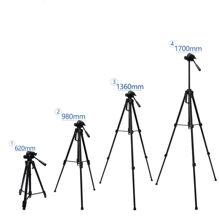 L-3600 Live Tripod with Three-Dimensional Damping Gimbal Detachable Quick Release Plate Height Adjustment 62-170cm for SLR Camera Live Light Projector ( Black)