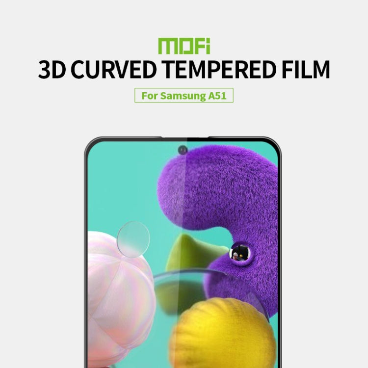 For Samsung Galaxy A51 MOFI 9H 3D Explosion-proof Curved Screen Tempered Glass Film(Black)
