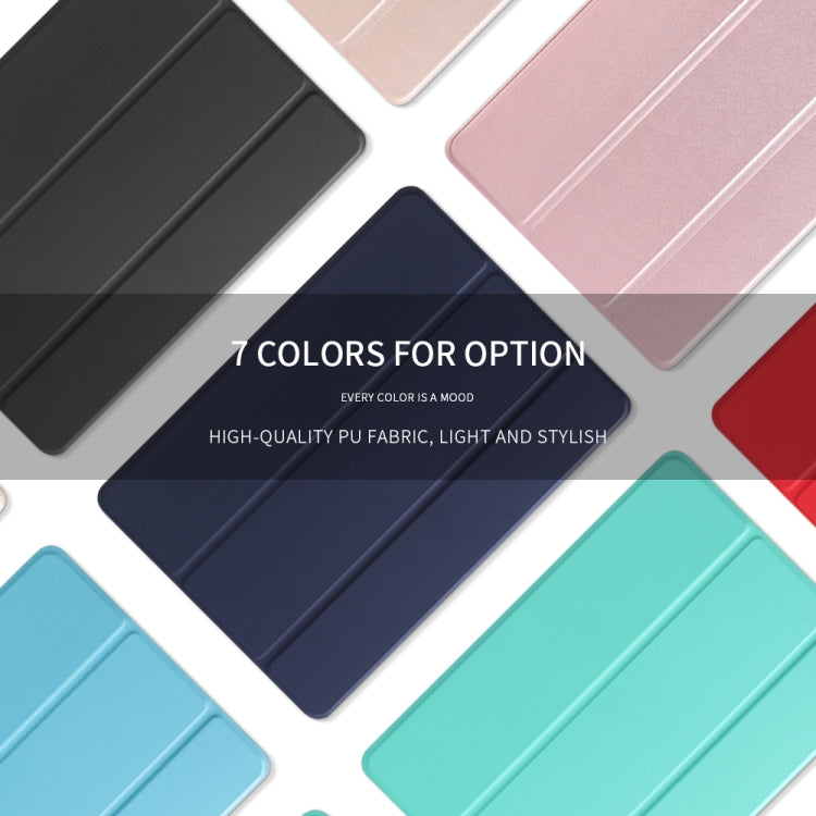 Three-folding Surface PU Leather TPU Matte Soft Bottom Case with Holder & Sleep / Wake-up Function For iPad 10.2 2021 / 2020 / 2019 / iPad Pro 10.5 inch(Mint Green) - iPad 10.2 Cases by PMC TechLife | Online Shopping South Africa | PMC TechLife